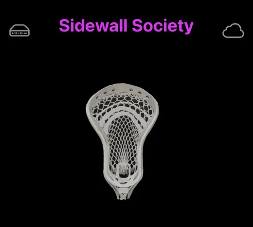 Sidewall Society screenshot: customizing stringing options on a 3D lacrosse head